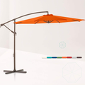 LE CONTE Offset Umbrella 10ft Cantilever Patio Hanging Umbrella Outdoor Market Umbrellas with Crank & Cross Base (Beige)