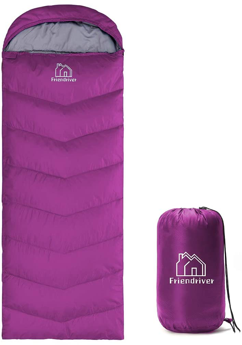 Friendriver XL Size Upgraded Version of Camping Sleeping Bag 4 Seasons Warm and Cool, Lighter Weight, Adults and Children Can Use Waterproof Camping Bag, Travel and Outdoor Activities Sporting Goods > Outdoor Recreation > Camping & Hiking > Sleeping BagsSporting Goods > Outdoor Recreation > Camping & Hiking > Sleeping Bags Friendriver Purple Single 