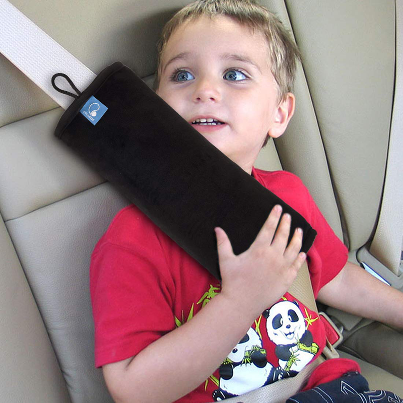 COOLBEBE Seat Belt Pillow for Kids, Extra Soft Support Travel Pillow for Head Neck and Shoulder in Car, Universal Carseat Strap Cushion Pads for Childs Baby People Adults, Black Home & Garden > Decor > Chair & Sofa Cushions COOLBEBE   