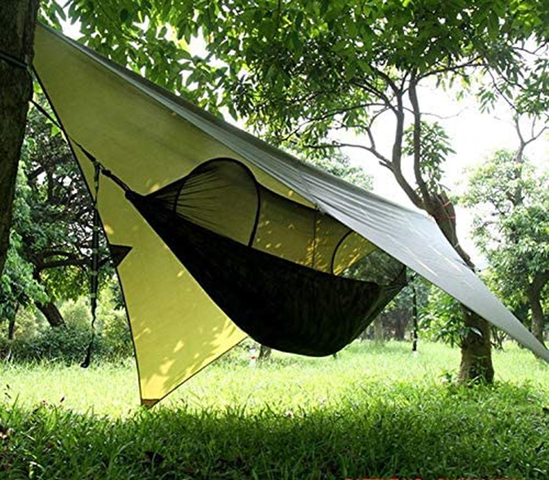 Gastonia Camping Hammock with Mosquito Bug Net Tent, Rain Fly Tarp & Tree Straps with Carabiners - Lightweight Portable Single Double Set for Hiking, Backpacking Travel, Complete with Stow Away Pocket Home & Garden > Lawn & Garden > Outdoor Living > Hammocks Gastonia Army Green (Hammock & Rainfly)  