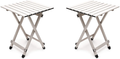 Folding Camping Table - Lightweight Aluminum Portable Picnic Table, 18.5L X 18.5W X 24.5H Inch for Cooking, Beach, Hiking, Travel, Fishing, BBQ, Indoor Outdoor Small Foldable Camp Tables Sporting Goods > Outdoor Recreation > Camping & Hiking > Camp Furniture SUNNYFEEL Grey-2set  
