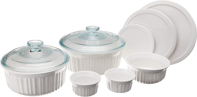 CorningWare French White Round and Oval Ceramic Bakeware, 12-Piece Home & Garden > Kitchen & Dining > Cookware & Bakeware Corningware 10-Piece (New)  