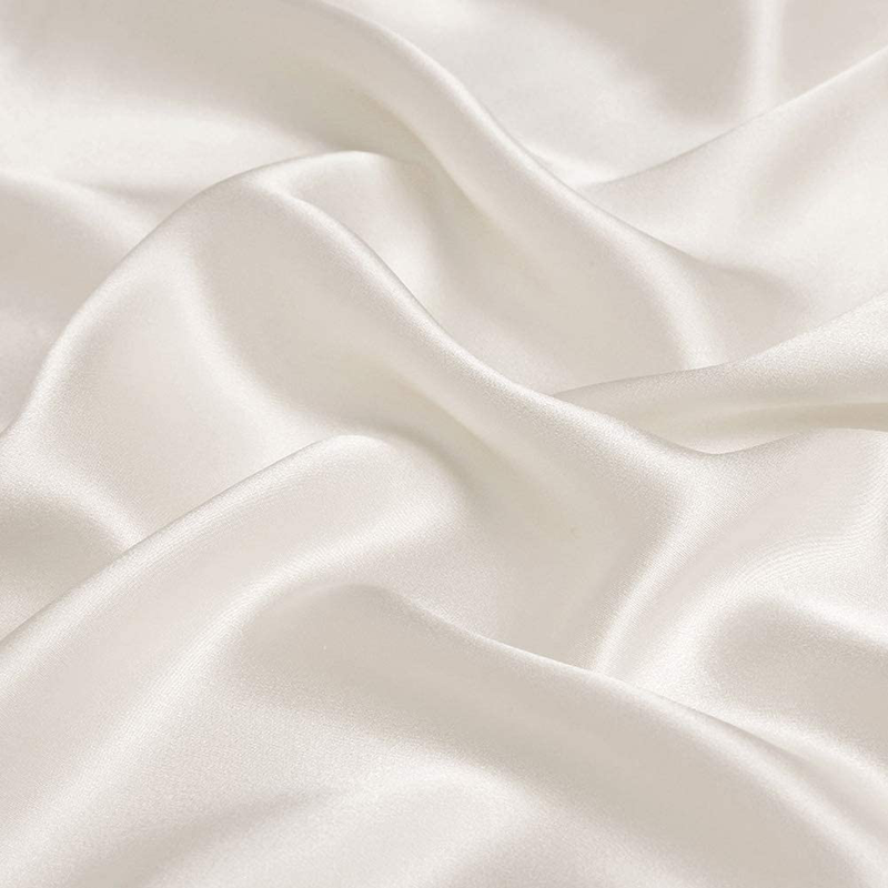 Raw White 100% Pure Silk Fabric Solid Color Charmeuse Fabrics by The Pre-Cut 2 Yards for Apparel Sewing Width 44 inch