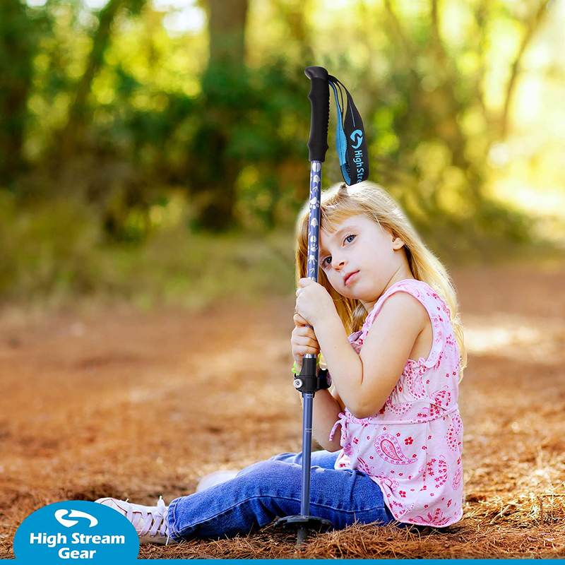 High Stream Gear Kids Trekking Poles – Collapsible Telescopic Brightly Colored Walking Sticks for Children – Includes Carrier Bag and Accessories Sporting Goods > Outdoor Recreation > Camping & Hiking > Hiking Poles High Stream Gear   