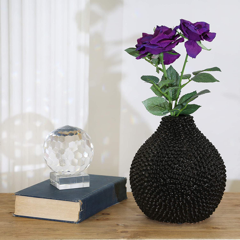 Sagebrook Home Decorative, Black Ceramic Spike Vase, 7.25 x 7.25 x 8 Inches Home & Garden > Decor > Vases Sagebrook Home   