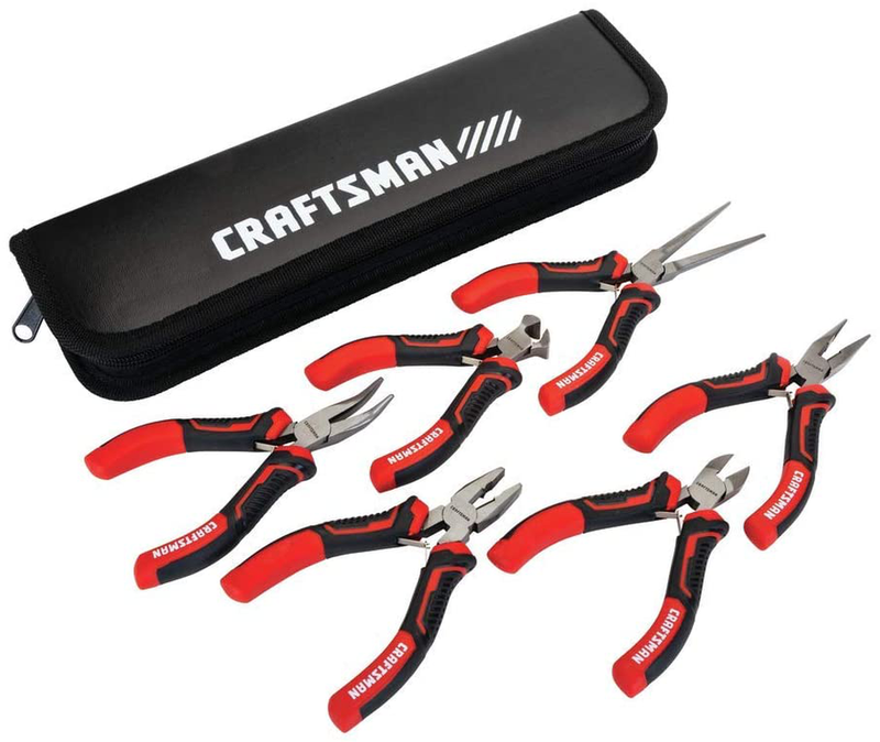CRAFTSMAN Pliers, 6-Piece Mini Set with Pouch (CMHT81716) Hardware > Tools > Tool Sets > Hand Tool Sets Craftsman Long Nose  