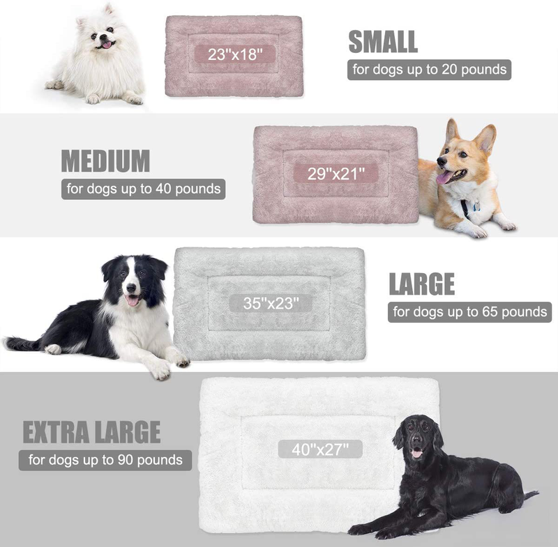 SIWA MARY Dog Bed Mat Soft Crate Pad Washable Anti-Slip Mattress for Large Medium Small Dogs and Cats Kennel Pad