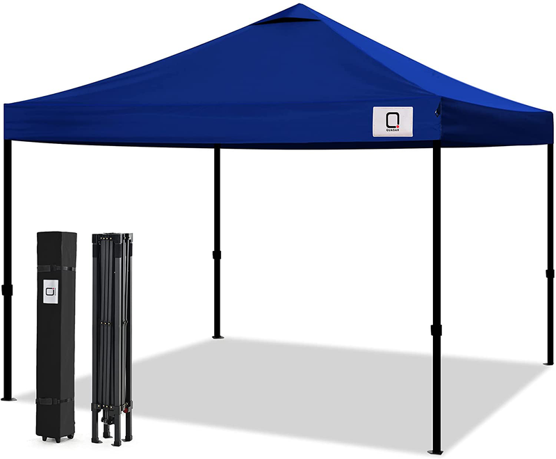 Q QUASAR10x10 Ez Pop Up Canopy Tent,Truss Structure Gazebo,Outdoor Windproof, Rainproof and UV-Proof Instant Shelter,Commercial Tents for 6-8 People with Wheel Bag and Sandbag(White) Home & Garden > Lawn & Garden > Outdoor Living > Outdoor Structures > Canopies & Gazebos Q QUASAR Blue  