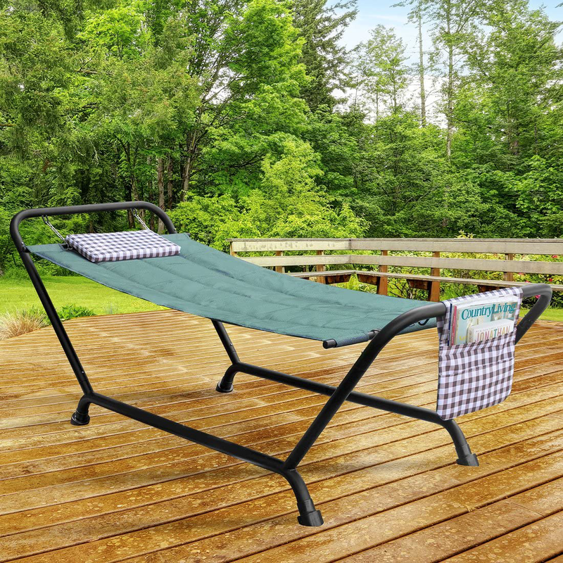 Sorbus Hammock Bed with Stand, Features Deluxe Pillow and Storage Pockets, Heavy Duty, Supports 500 Pounds, Great for Patio, Deck, Yard, Garden Camping Furniture Home & Garden > Lawn & Garden > Outdoor Living > Hammocks Sorbus   