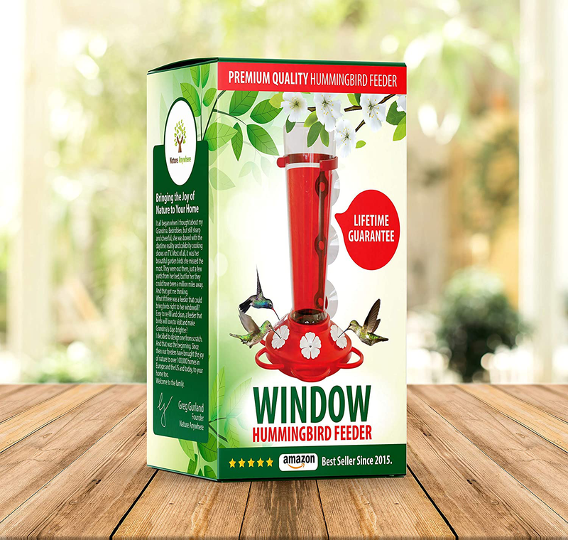 Nature Anywhere Window Hummingbird Feeders for Outdoors Including 3 Colors of Interchangeable Flowers for Hummingbirds Food, Sugar Water and Nectar (Large) Animals & Pet Supplies > Pet Supplies > Bird Supplies > Bird Cage Accessories > Bird Cage Food & Water Dishes Nature Anywhere   