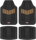 Motor Trend DualFlex All-Weather Rubber Floor Mats for Car, Truck, Van & SUV – Waterproof Front & Rear Liners with Drainage Channels & Two-Tone Sport Design Vehicles & Parts > Vehicle Parts & Accessories > Motor Vehicle Parts > Motor Vehicle Seating Motor Trend Beige  