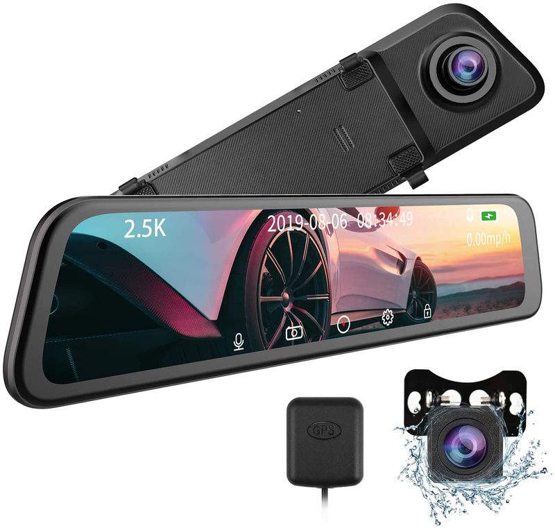 T12 Mirror Dash Cam - CARCHET 2.5k Mirror Dash Cam for Cars with 12” IPS Full Touch Screen & Waterproof Rear View Camera Backup Camera, Sony IMX335 Sensor Parking Monitor Voice Control, GPS Tracking Vehicles & Parts > Vehicle Parts & Accessories > Motor Vehicle Electronics > Motor Vehicle A/V Players & In-Dash Systems CARCHET Default Title  