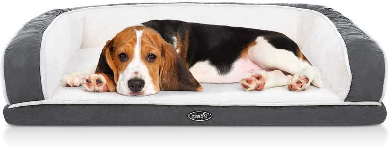 Orthopedic Pet Sofa Bed, Pecute Pillow Dog Bed with Egg Crate Foam, Plush Cat Couch Bed with Removable Washable Cover and Non-Skid Bottom, Suitable for Small Medium Large Dogs & Cats Animals & Pet Supplies > Pet Supplies > Dog Supplies > Dog Beds Pecute L (35x22x7in)  