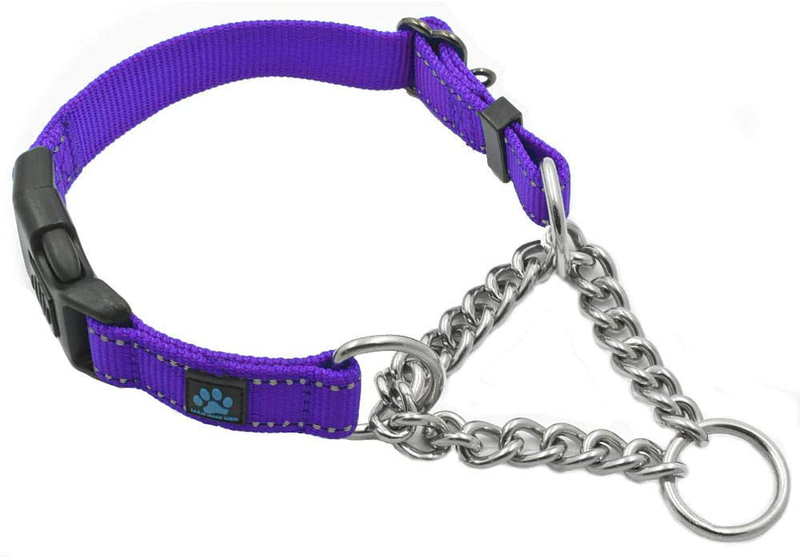 Max and Neo Stainless Steel Chain Martingale Collar - We Donate a Collar to a Dog Rescue for Every Collar Sold Animals & Pet Supplies > Pet Supplies > Dog Supplies Max and Neo PURPLE MEDIUM-LARGE 