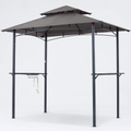 MASTERCANOPY Grill Gazebo 8 x 5 Double Tiered Outdoor BBQ Gazebo Canopy with LED Light (Brown) Home & Garden > Lawn & Garden > Outdoor Living > Outdoor Structures > Canopies & Gazebos MASTERCANOPY Gray  