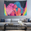 NiYoung Hippie Hippy Large Wall Hanging Throw Tapestries, Bohemian Mandala Wall Tapestry for Living Room Bedroom Dorm Room Collage Dorm Apartment Bedding, Lesbian Moon Goddess Pride Gay LGBT Girl Art Home & Garden > Decor > Artwork > Decorative Tapestries NiYoung Anime Lesbian Lgbt Girl Pride Love (1) 40 x 60 inches 