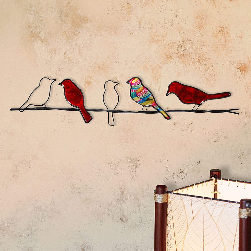 Eangee Home Design Birds On A Wire Sea Blue 29 Inches Length x 1 Inch Width x 6 Inches Height (m7005 sb) Home & Garden > Decor > Artwork > Sculptures & Statues Eangee Home Design Red  