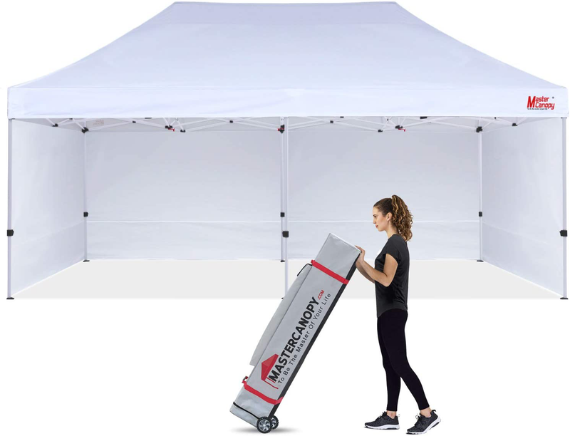 MASTERCANOPY Durable Pop-Up Canopy Tent 10X15 Heavy Duty Instant Canopy with Sidewalls (White) Sporting Goods > Outdoor Recreation > Camping & Hiking > Tent Accessories MASTERCANOPY White 10x20 