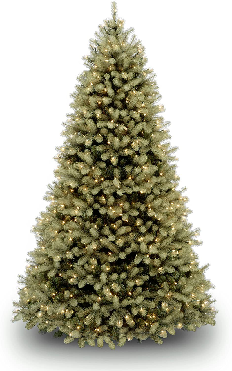 National Tree Company 'Feel Real' Pre-lit Artificial Christmas Tree | Includes Pre-strung Multi-Color LED Lights and Stand | Downswept Douglas Fir - 7.5 ft