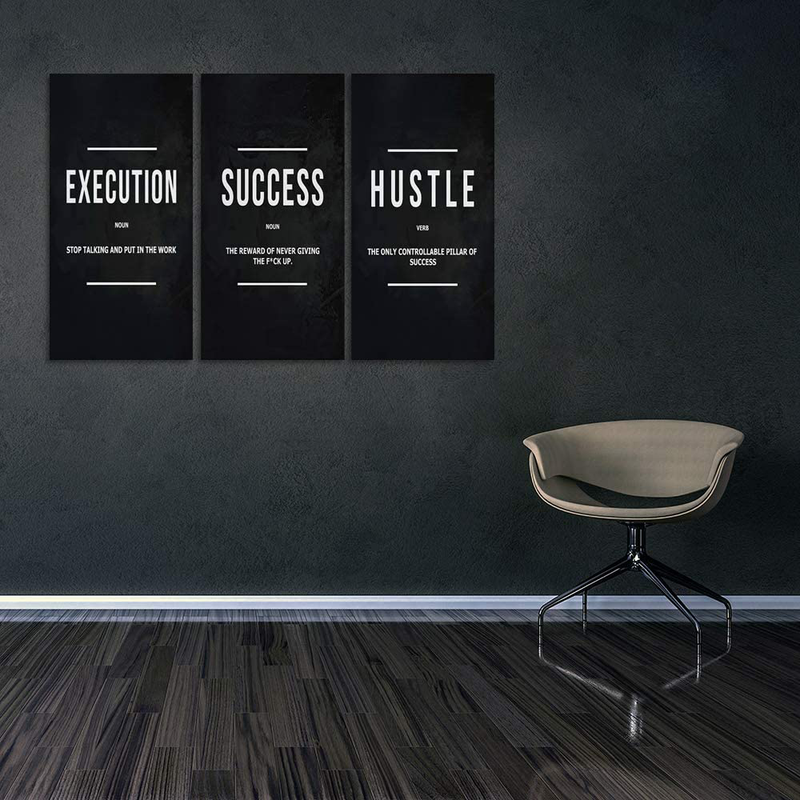 Office Wall Decor Motivational Wall Paintings Artwork Inspirational Wall Art Canvas Posters Ability Motivation Attitude Prints Entrepreneur Quote Home Bedroom Wooden Framed Easy to Hang- 24”Hx36”W Home & Garden > Decor > Artwork > Posters, Prints, & Visual Artwork Azrosap   