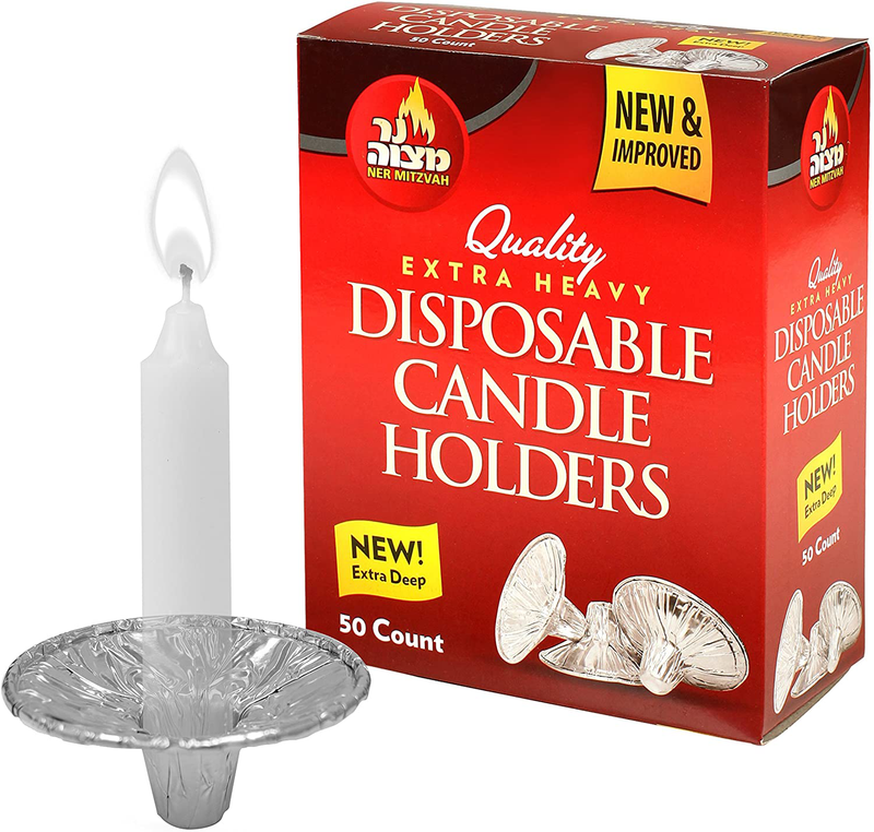 Ner Mitzvah Quality Extra Heavy Disposable Candle Holders, 50 ct Home & Garden > Decor > Home Fragrance Accessories > Candle Holders Ner Mitzvah 50 Count (Pack of 1)  