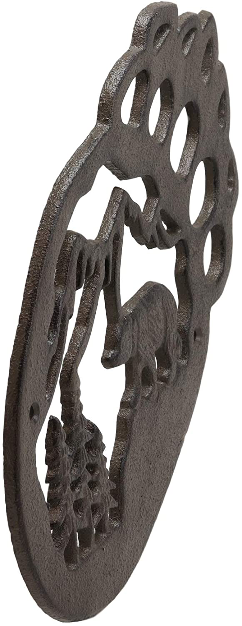 Ebros Gift 11.5" Wide Western Black Bear Paw With Pine Tree Forest And Mountain Design Cast Iron Metal Wall Decor Plaque Southwest Rustic Country Bears Vintage Decorative Accent For Walls Or Tables Home & Garden > Decor > Artwork > Sculptures & Statues Ebros Gift   