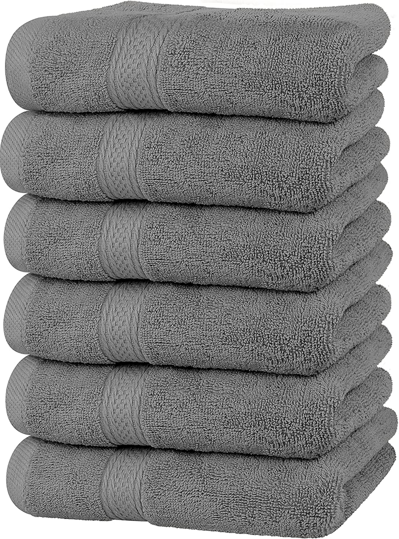 Utopia Towels Premium Grey Hand Towels - 100% Combed Ring Spun Cotton, Ultra Soft and Highly Absorbent, 600 GSM Extra Large Hand Towels 16 x 28 inches, Hotel & Spa Quality Hand Towels (6-Pack) Home & Garden > Linens & Bedding > Towels Utopia Towels Grey  