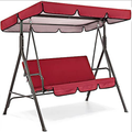 Hzemci Patio Swing Canopy Replacement Cushions & Cover, Swing Canopy Cover Set for 3 Seater, Swing Replacement Canopy and Chair Cover, Garden Seater Sun Shade Porch Swing Replacement Cushions Home & Garden > Lawn & Garden > Outdoor Living > Porch Swings Hzemci Red  