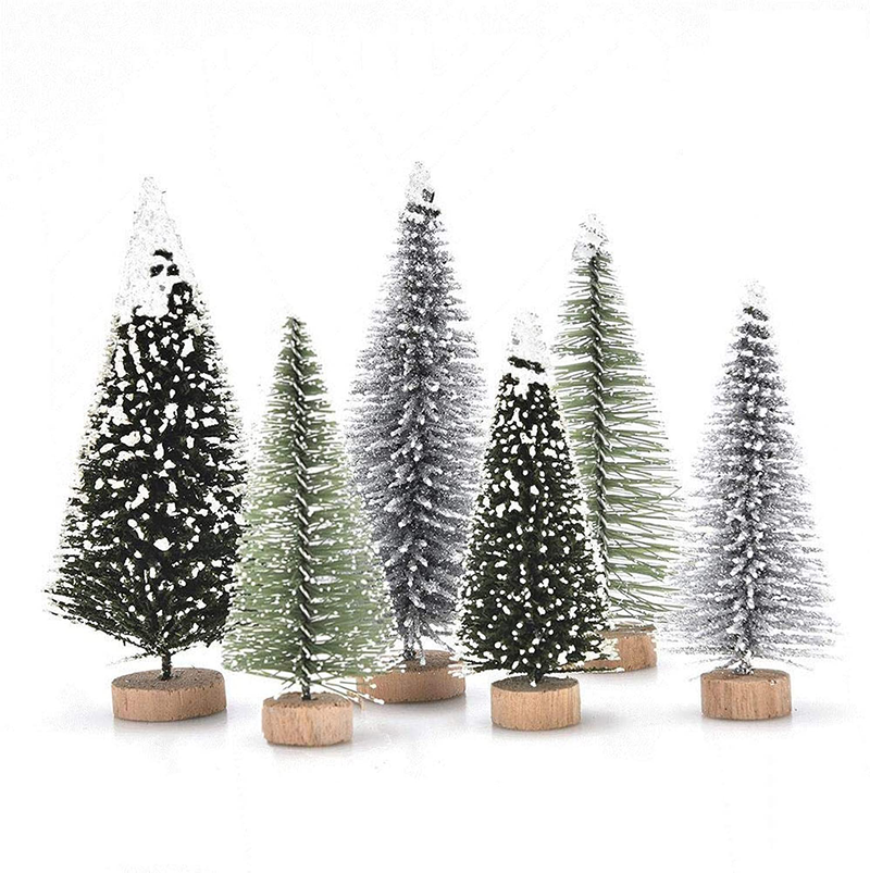 Haodeba 18Pcs Miniature Pine Trees Sisal Trees with Wood Base Christmas Tree Set Tabletop Trees for Miniature Scenes, Christmas Crafting and Designing, Mixed Size Home & Garden > Decor > Seasonal & Holiday Decorations > Christmas Tree Stands Noxus Bros Mix  