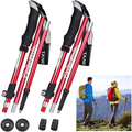 Collapsible Trekking Poles Decorsea 2Pack 5-Sections Aluminum Adjustable Hiking Poles Ultralight Walking Sticks with Quick Locks for Outdoor Hiking Camping Mountaineering Sporting Goods > Outdoor Recreation > Camping & Hiking > Hiking Poles DecorSea Red  