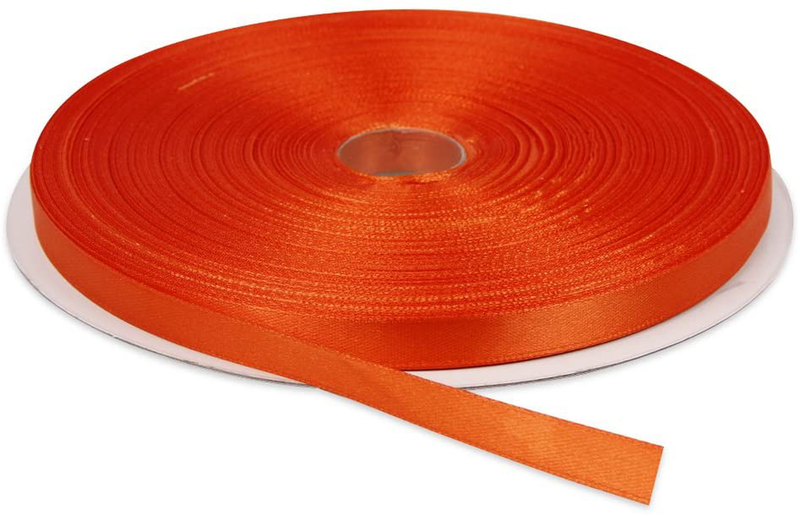 Topenca Supplies 3/8 Inches x 50 Yards Double Face Solid Satin Ribbon Roll, White Arts & Entertainment > Hobbies & Creative Arts > Arts & Crafts > Art & Crafting Materials > Embellishments & Trims > Ribbons & Trim Topenca Supplies Orange 3/8" x 50 yards 