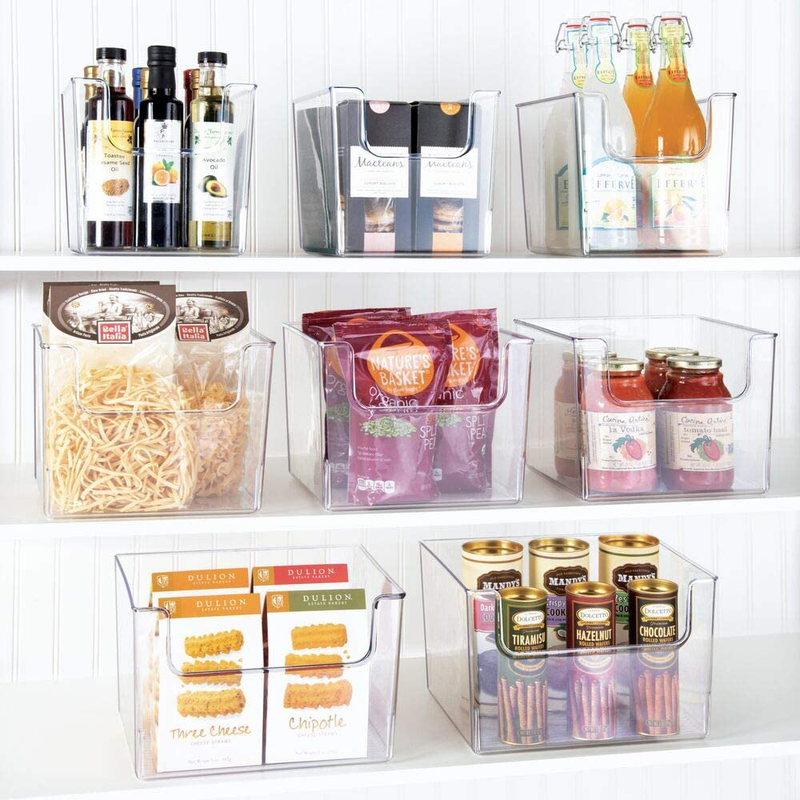 mDesign Modern Stackable Plastic Open Front Dip Storage Organizer Bin Basket for Kitchen Organization - Shelf, Cubby, Cabinet, and Pantry Organizing Decor - Ligne Collection - Clear Home & Garden > Decor > Seasonal & Holiday Decorations mDesign   