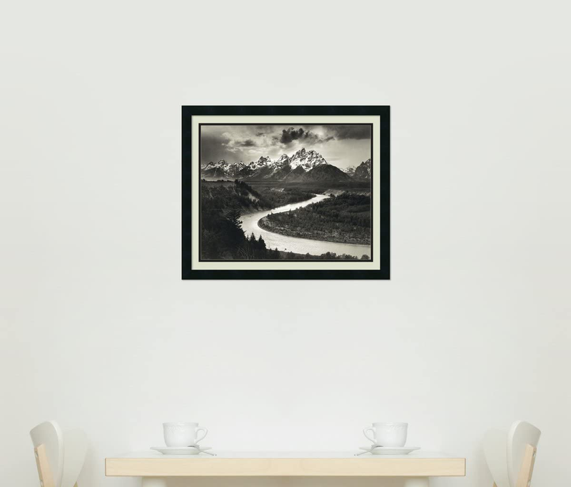 Framed Art Print, 'The Tetons and the Snake River, Grand Teton National Park, Wyoming, 1942' by Ansel Adams: Outer Size 26 X 22" Home & Garden > Decor > Artwork > Posters, Prints, & Visual Artwork Amanti Art   