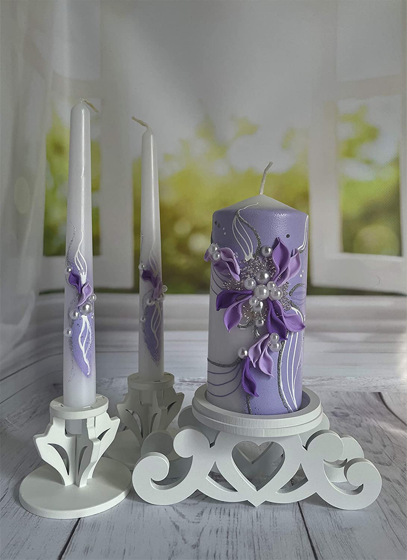 Magik Life Unity candle set for wedding - Wedding décor &  Wedding accessories - Candle sets - 6 Inch Pillar and 2 10 Inch Tapers -  Best Unity candle Home & Garden > Decor > Home Fragrances > Candles Magik Life   