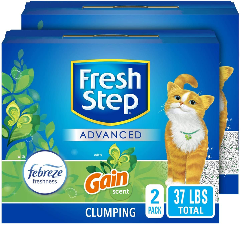 Fresh Step Advanced Cat Litter, Clumping Cat Litter, 99.9% Dust-Free, Gain Scent, 37 lbs Total ( 2 Pack of 18.5 lb Boxes) Animals & Pet Supplies > Pet Supplies > Cat Supplies > Cat Litter Fresh Step 18.5 Pound (Pack of 2)  