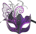Masquerade Mask For Women Venetian Mask/Halloween/Party/Ball Prom/Mardi Gras/Wedding/Wall Decoration Apparel & Accessories > Costumes & Accessories > Masks Ubauta Purple/Black Butterfly  