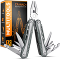 Multi Tool Gifts for Men Women - Christmas Gift Stocking Stuffers for Dad Husband Grandpa 14 in 1 Multitool Pocket Kit for Fishing Camping Accessories Survival Gear Cool Gadgets Pliers Tools Sheath Sporting Goods > Outdoor Recreation > Camping & Hiking > Camping Tools CRANACH silver  