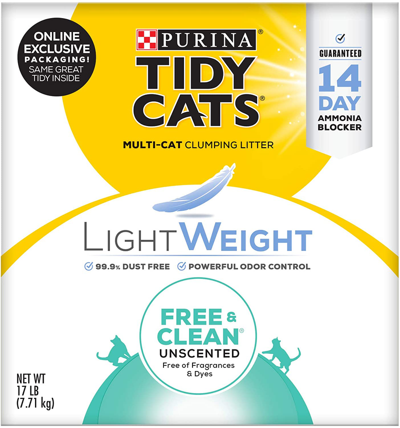 Purina Tidy Cats LightWeight Free & Clean Clumping Cat Litter Animals & Pet Supplies > Pet Supplies > Cat Supplies > Cat Litter Nestlé Purina PetCare Company Free & Clean 17 Pound (Pack of 1) 