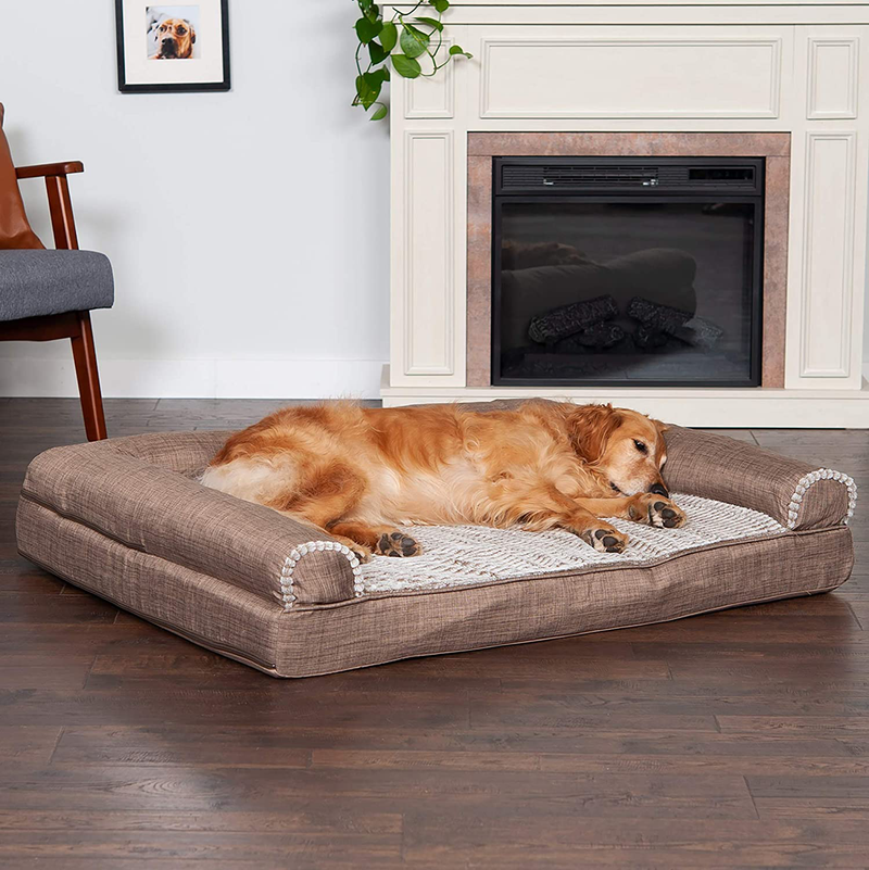 Furhaven Orthopedic, Cooling Gel, and Memory Foam Pet Beds for Small, Medium, and Large Dogs and Cats - Luxe Perfect Comfort Sofa Dog Bed, Performance Linen Sofa Dog Bed, and More Animals & Pet Supplies > Pet Supplies > Dog Supplies > Dog Beds Furhaven   