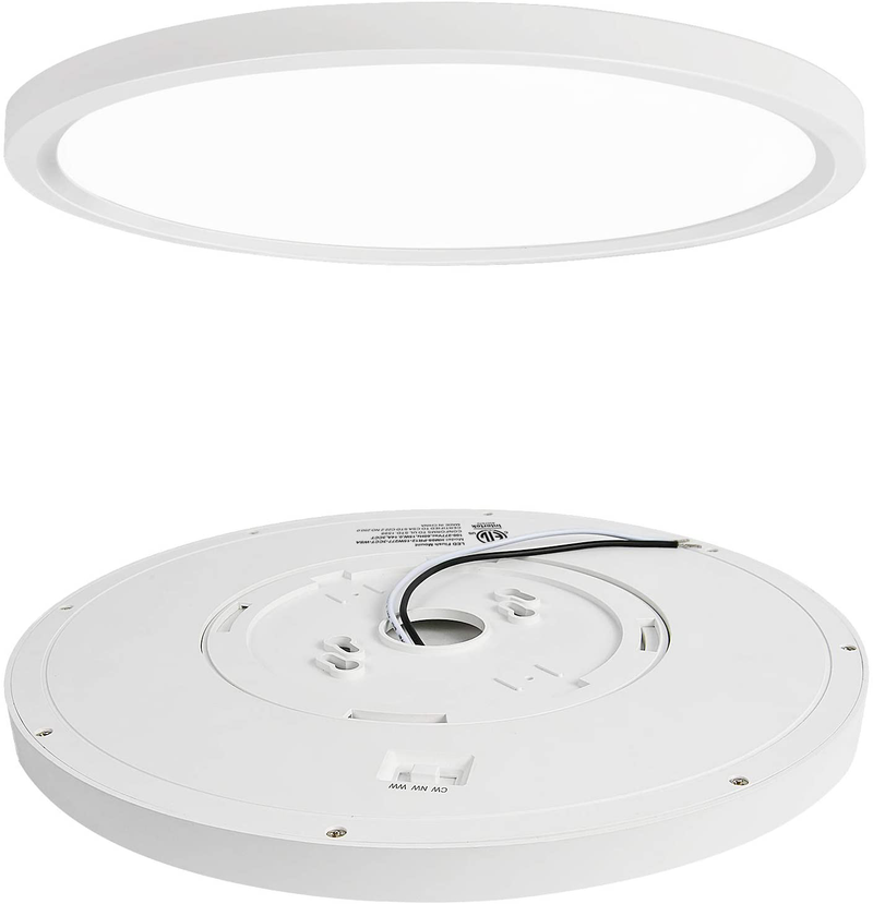 Flush Mount LED Ceiling Light, Aialun 12 Inch round Ceiling Light Fixture, 15W 2100LM, 3 Colors Temperatures 3000K/4000K/5000K Dimmable Edge-Lit Ceiling Lamp for Kitchen, Bedroom, Bathroom, Hallway