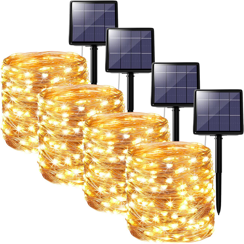 Extra-Long 320FT Solar String Lights Outdoor, 4-Pack Each 80FT 240 Led Solar Powered Fairy Lights Waterproof with 8 Lighting Modes Copper Wire Lights Decoration for Patio, Garden, Tree, Party, Wedding Home & Garden > Decor > Seasonal & Holiday Decorations& Garden > Decor > Seasonal & Holiday Decorations kolpop 320 ft  
