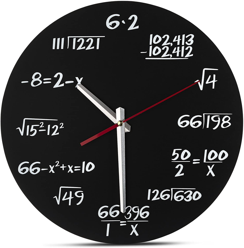 Decodyne Math Wall Clock - Unique Wall Clock - Each Hour Marked by a Simple Math Equation Home & Garden > Decor > Clocks > Wall Clocks Decodyne   