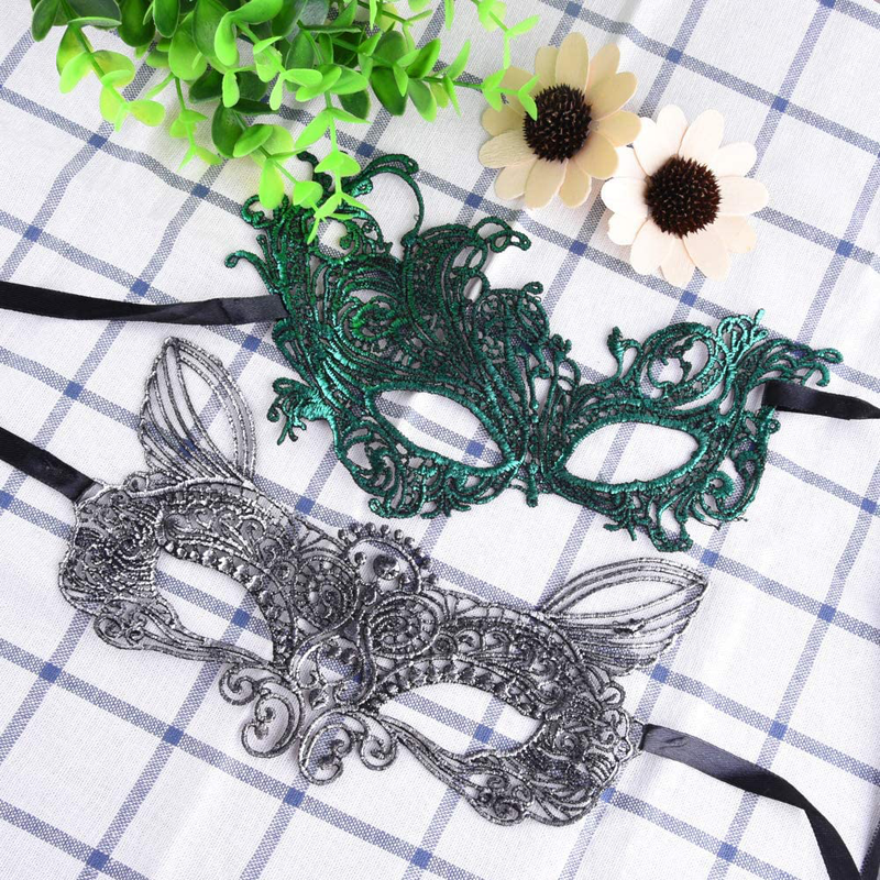 SIQUK 20 Pieces Lace Masquerade Mask Women Venetian Masks, 9 Colors Apparel & Accessories > Costumes & Accessories > Masks SIQUK   