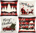 HAJACK Christmas Pillow Covers, Christmas Decorations Throw Pillow Covers, 18x18 Inches Set of 4 Throw Pillow Cases with Holiday Decor, Buffalo Plaid Couch Pillow Case Christmas Winter Decorations Home & Garden > Decor > Seasonal & Holiday Decorations& Garden > Decor > Seasonal & Holiday Decorations HAJACK B  