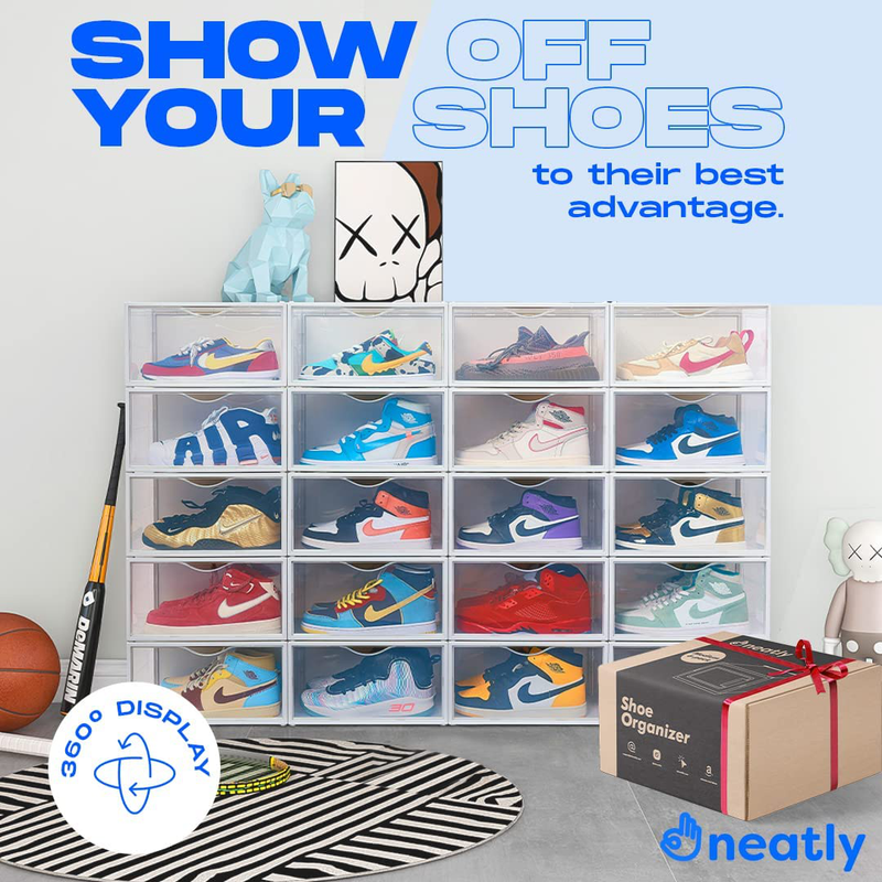 Shoe Storage Boxes, Shoe Display Case Sneaker Storage, Shoe Boxes Clear Plastic Stackable, Clear Shoe Organizer for Closet, Clear Shoe Boxes Stackable, Shoe Containers Stackable Shoe Boxes Shoe Holder Furniture > Cabinets & Storage > Armoires & Wardrobes GDTIMES   