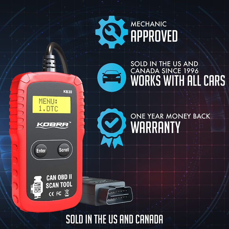 Kobra Newest Version OBD2 Scanner Car Code Reader - Universal Auto OBD Car Diagnostic Tools for All Cars, Automotive Check Engine Readers with Reset (Red and Black)  ‎KOBRA Products   