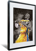 HONGRUIFAN Kobe Bryant Canvas Wall Art Painting Pictures - NBA Basketball Lakers Canvas Print with Framed artwork Poster 8x12 inch for Wall Hanging Home & Garden > Decor > Artwork > Posters, Prints, & Visual Artwork HONGRUIFAN Black and White 12x16 inch 