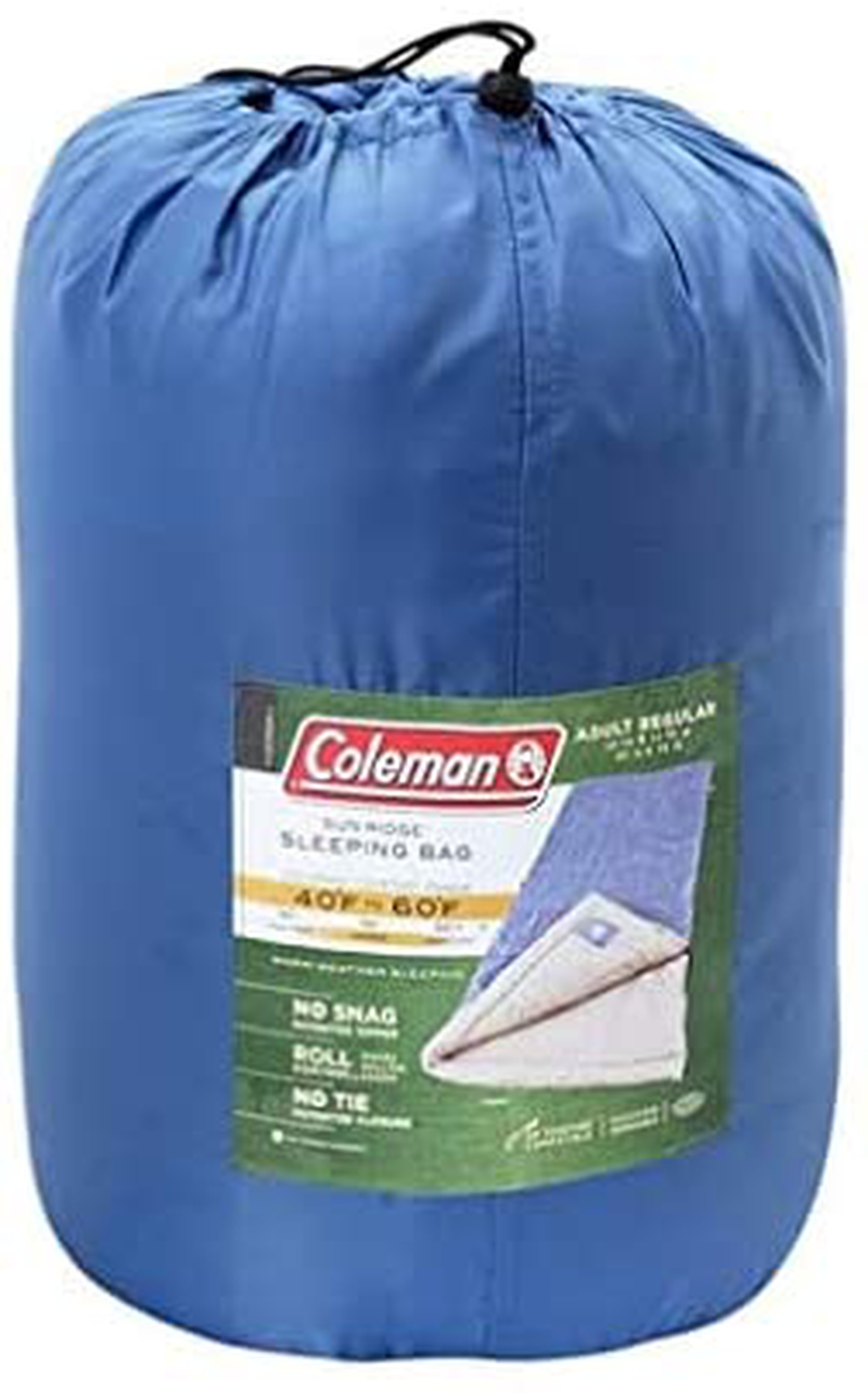 Coleman Sun Ridge 40°F Warm Weather Sleeping Bag, Blue