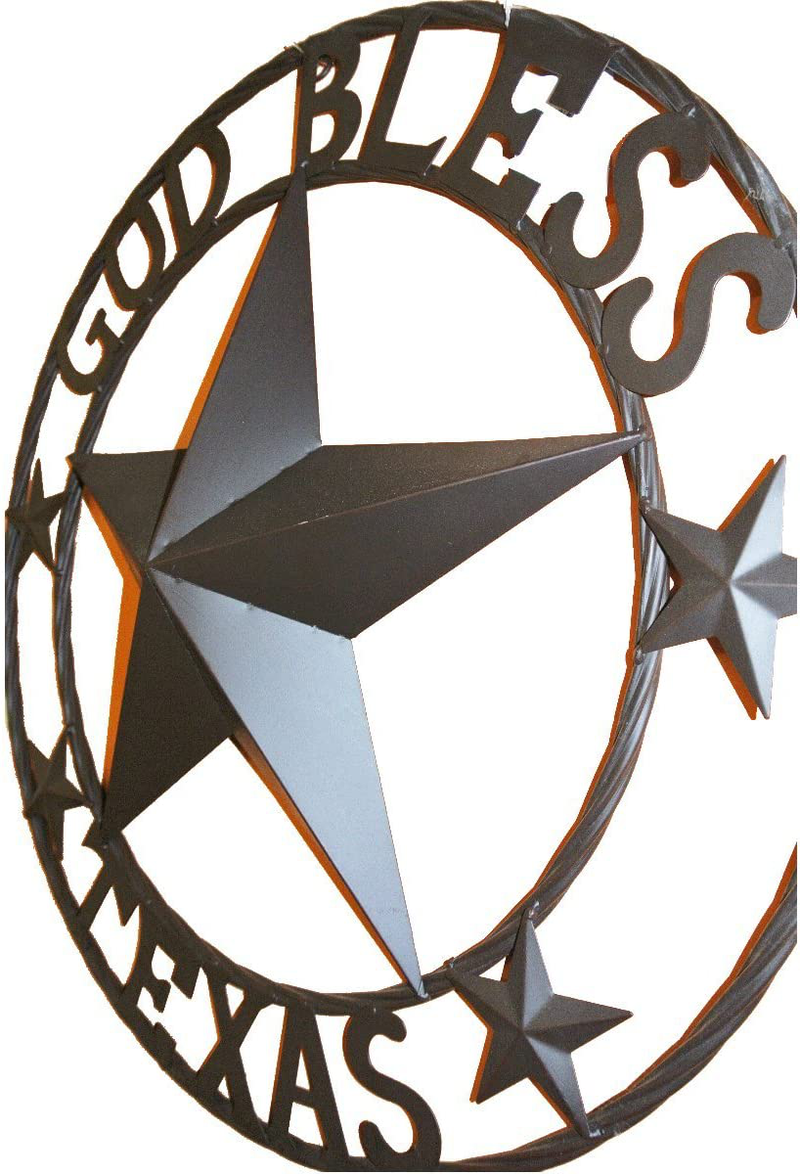 LL Home Metal Circled Star with Sayings God Bless Texas Home & Garden > Decor > Artwork > Sculptures & Statues LL Home   