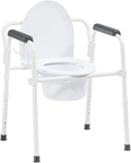 Drive Medical 11148-1 Steel Bedside Commode Chair, Grey Sporting Goods > Outdoor Recreation > Camping & Hiking > Portable Toilets & ShowersSporting Goods > Outdoor Recreation > Camping & Hiking > Portable Toilets & Showers Drive Medical White Standard 